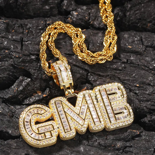 Custom Baguette Letters Necklace